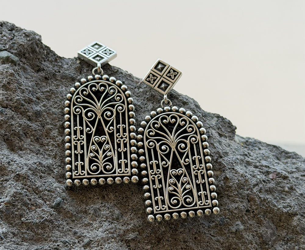 Earrings "Yerevan" with rhombus detail