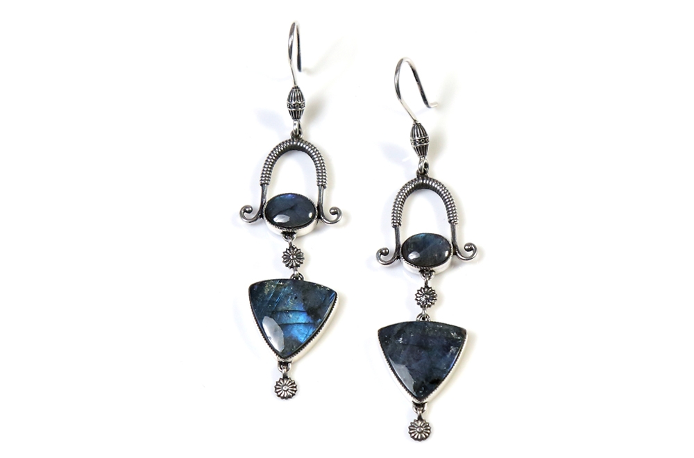 Ethnic Earrings "Colorful" with Labradorite