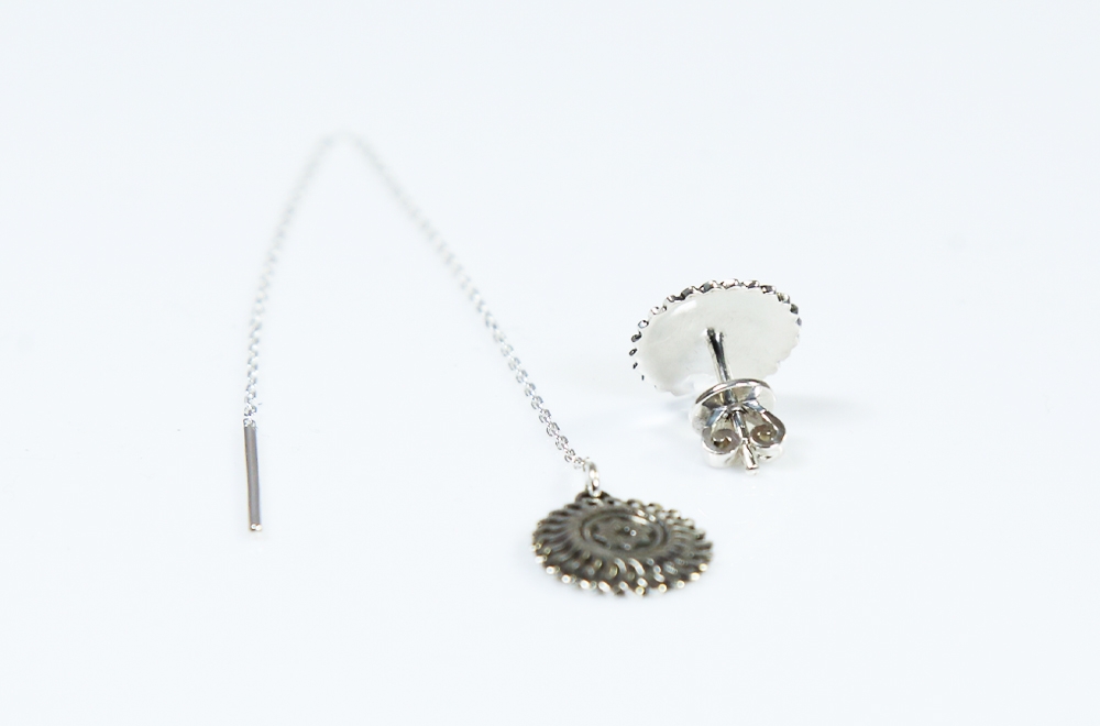 Puset Earrings with Chain "The Sun" thumbnail