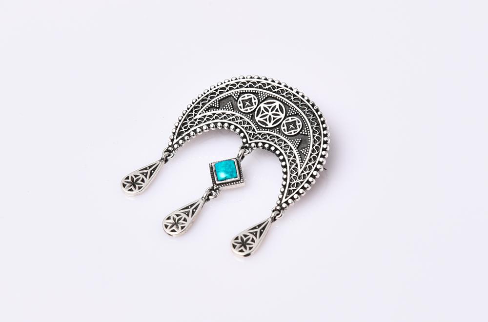 Brooch "Daghdghan"  with Natural Stones thumbnail